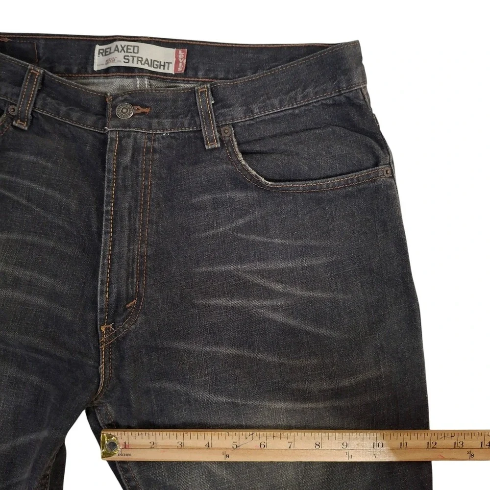 VTG Levis 559 Relaxed Straight Jeans Mens 34x34 Faded Black Denim Y2K